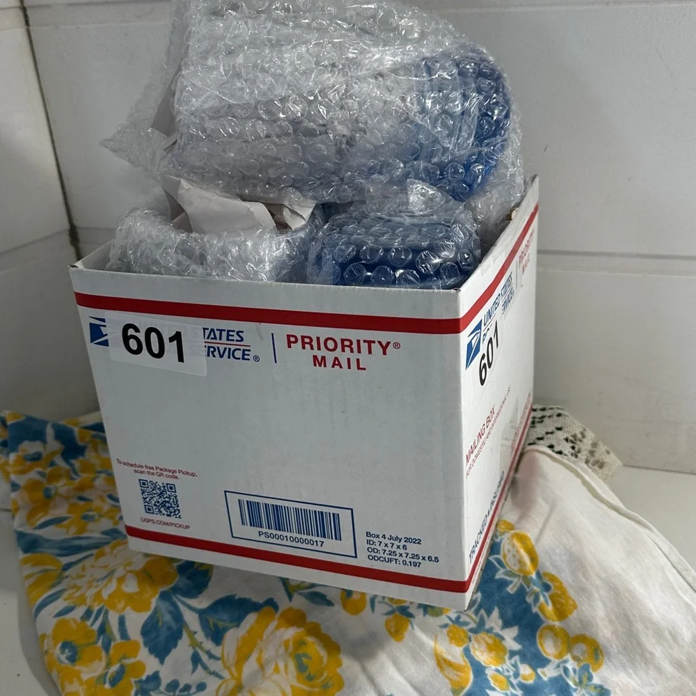 Libby mid century water goblets “Misty Blue Bangles 16 oz (set of 5)